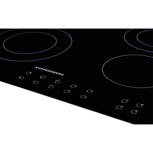 Электрическая варочная поверхность Kuppersberg Эл. независимая варочная поверхность стеклокерамическая, ширина 58 см, 4 зоны ускоренного нагрева HI-Light, 2 зоны с двойным расширением, сен-е упр-е, 4 цифровых дисплея, 9 уровней мощности, программиров