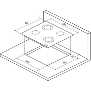 Электрическая варочная поверхность Kuppersberg Эл. независимая варочная поверхность стеклокерамическая, ширина 58 см, 4 зоны ускоренного нагрева HI-Light, 2 зоны с двойным расширением, сен-е упр-е, 4 цифровых дисплея, 9 уровней мощности, программиров