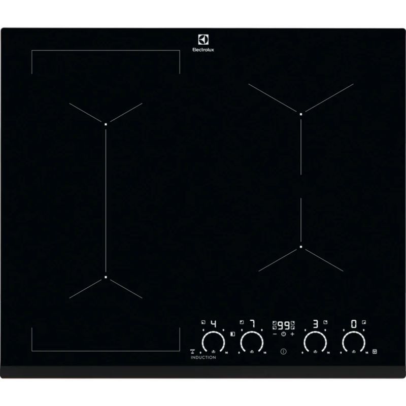 Встраиваемая варочная панель ELECTROLUX / !! Индукционная варочная поверхность, цвет: Черный, индивидуальный слайдер для каждой зоны нагрева, 3-хступенчатая индикация остаточного тепла, акустический сигнал (вкл/выкл), автоматика за