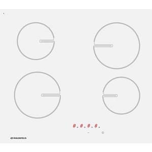 Электрическая панель MAUNFELD MVCE59.4HL.SZ-WH, белое стекло • Тип: электрическая 60см • Тип установки: независимая • Управление: фронтальное, сенсорное • Нагревательный элемент: Hi-Light, 4шт • Мощность конфорок, Вт: 1800, 1800, 1200, 1200• Макс, по