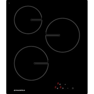 Электрическая панель MAUNFELD MVCE45.3HL.SZ-BK, черное стекло • Тип: электрическая 45см • Тип установки: независимая • Управление: фронтальное, сенсорное • Нагревательный элемент: Hi-Light, Зшт • Мощность конфорок, Вт: 1800, 1800, 1200 • Макс, потреб