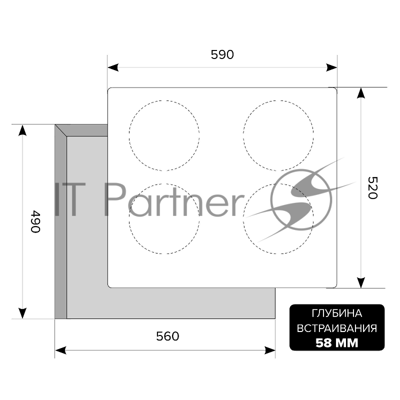 Индукционная варочная поверхность Lex EVI 640-1 черный