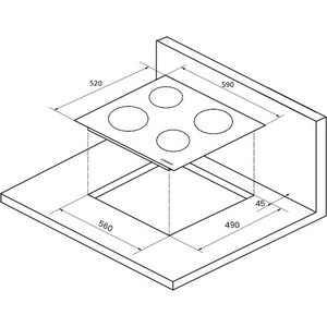 Индукционная варочная поверхность Kuppersberg Индукционная варочная поверхность стеклокерамическая,ширина 60 см, 2 зоны 1,5 кВт(BOOSTER 2 кВт), 2 зоны 2 кВт(BOOSTER 3 кВт),электронное сенсорное управление + слайдер, 5 цифровых дисплев, 9 уровней мощн