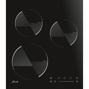 Индукционная варочная поверхность FORNELLI PIA 45 LUCE BL сенсорное слайдерное управление, 3 элемента индукционного нагрева, бустер на каждую зону нагрева, 9 ступеней мощности, 3 индикатора остаточного тепла, определение наличия посуды, автоматическо