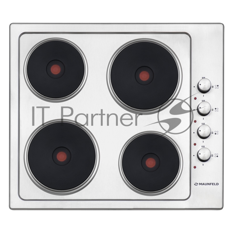 Электрическая панель MAUNFELD EEHS.64.4S Электрическая панель MAUNFELD EEHS.64.4S/ • Тип: электрическая 60см• Тип установки: независимая • Управление: боковое, переключатели поворотные • Нагревательный элемент: конфорка электрическая, 4шт • Мощность