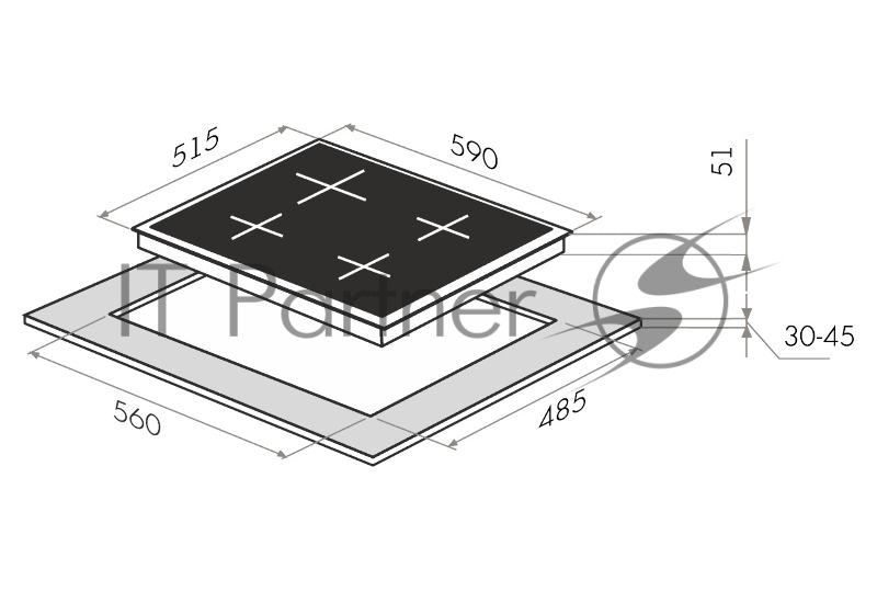 Электрическая панель MAUNFELD EEHS.64.4S Электрическая панель MAUNFELD EEHS.64.4S/ • Тип: электрическая 60см• Тип установки: независимая • Управление: боковое, переключатели поворотные • Нагревательный элемент: конфорка электрическая, 4шт • Мощность