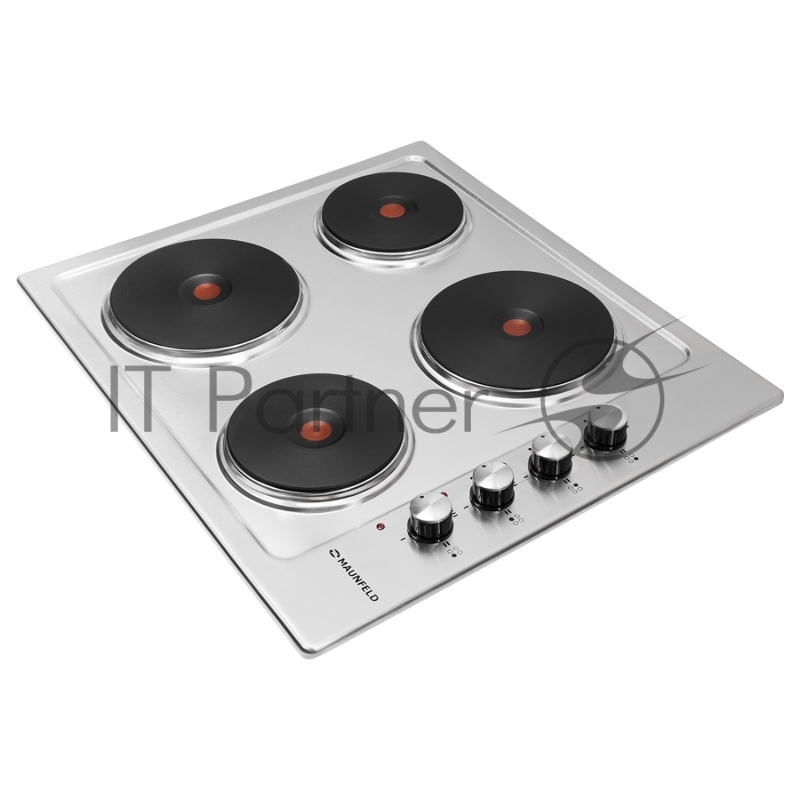 Электрическая панель MAUNFELD EEHS.64.4S Электрическая панель MAUNFELD EEHS.64.4S/ • Тип: электрическая 60см• Тип установки: независимая • Управление: боковое, переключатели поворотные • Нагревательный элемент: конфорка электрическая, 4шт • Мощность