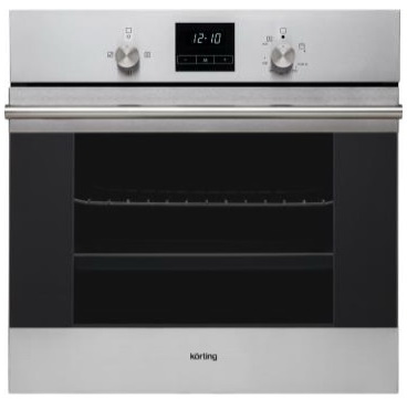 Встраиваемая газовая духовка Korting OGG 771 CFX / 59.7 х 59.6 x 56.5, газовый гриль, конвекция, дисплей Cold White с сенсорным управлением, газ-контроль, электроподжиг, телескопические направляющие на 1 уровне, нержавеющая сталь