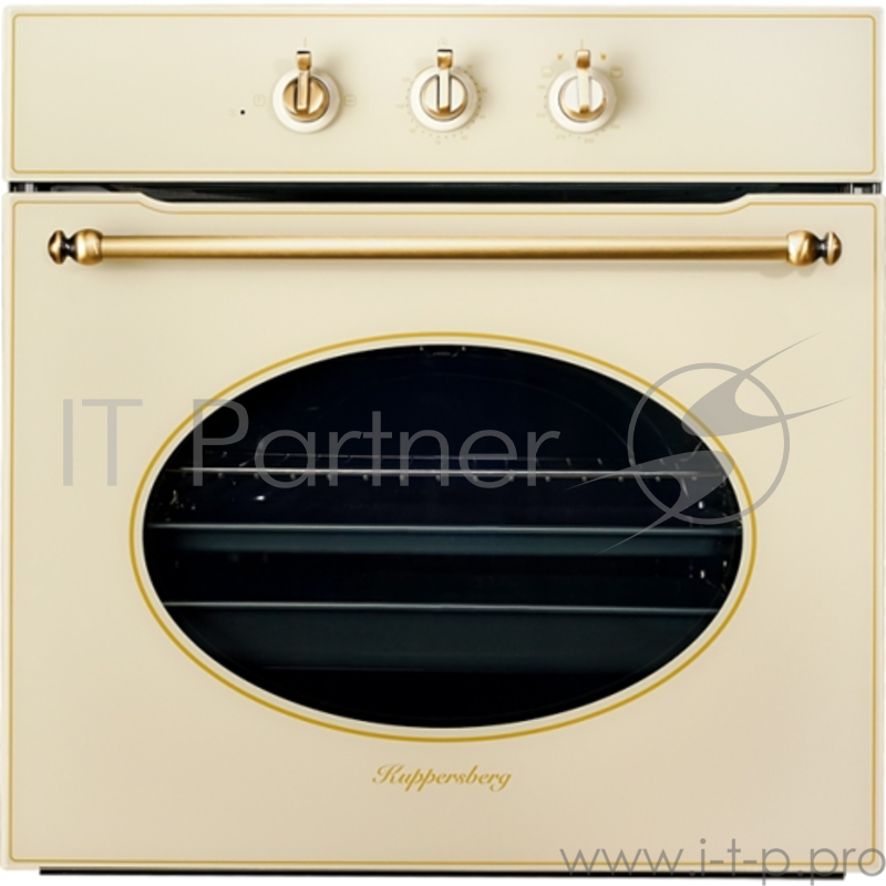 Газовый духовой шкаф Kuppersberg Газовый духовой шкаф, 3 режима, поворотные переключатели,механический таймер, газовый гриль, вертел, каталитическая система очистки, легкоочищающаяся эмаль Crystal Clean, 2-х уровневые телескоп-е направляющие для прот