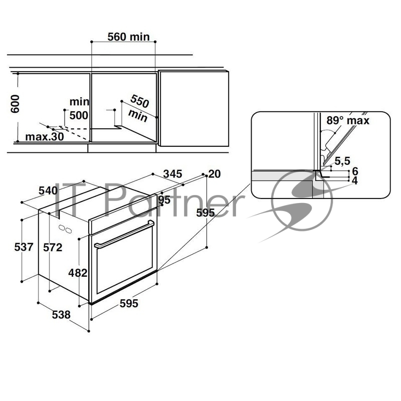 Встраиваемая электрическая духовка Hotpoint FA5 841 JH BL HA