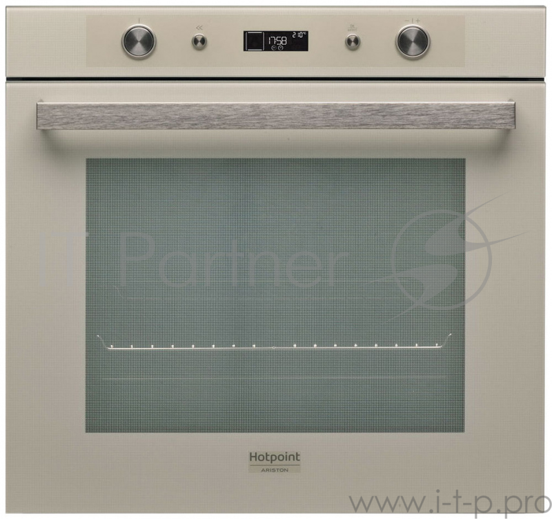 Встраиваемая электрическая духовка Hotpoint 59.5x59.5x56.4 см, 8 программ, 9 режимов, дисплей, телескопические направляющие на одном уровне, очистка паром, откидной гриль, 73л, песочный