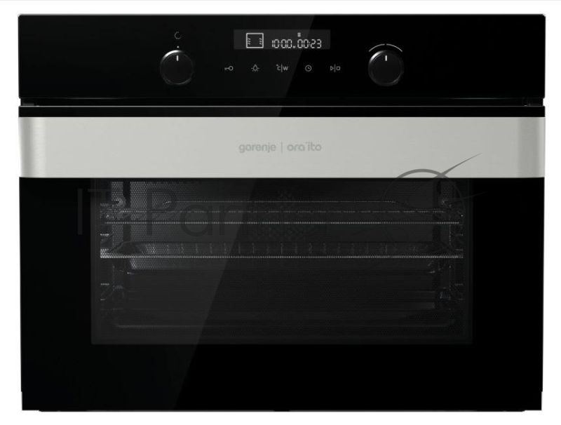 Встраиваемая электрическая духовка GORENJE 45.5 х 59.5 x 54.6 см, конвекция, гриль, дисплей, электронное управление, функция СВЧ, таймер, черный