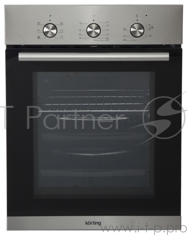 Встраиваемая электрическая духовка Korting OKB 4630 CMX / 59.6 х 45 x 55 см, 6 режимов нагрева, механическое управление, утапливаемые переключатели, таймер, нержавеющая сталь