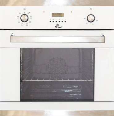 Духовой шкаф Электрический Electronicsdeluxe 6009.01 эшв-040 стеклянный фасад белого цвета с белыми ручками управления, механический таймер с отключением, конвекция, гриль, 6 режимов работы, автомат.охлаждение корпуса, подсветка, объем 52 л.
