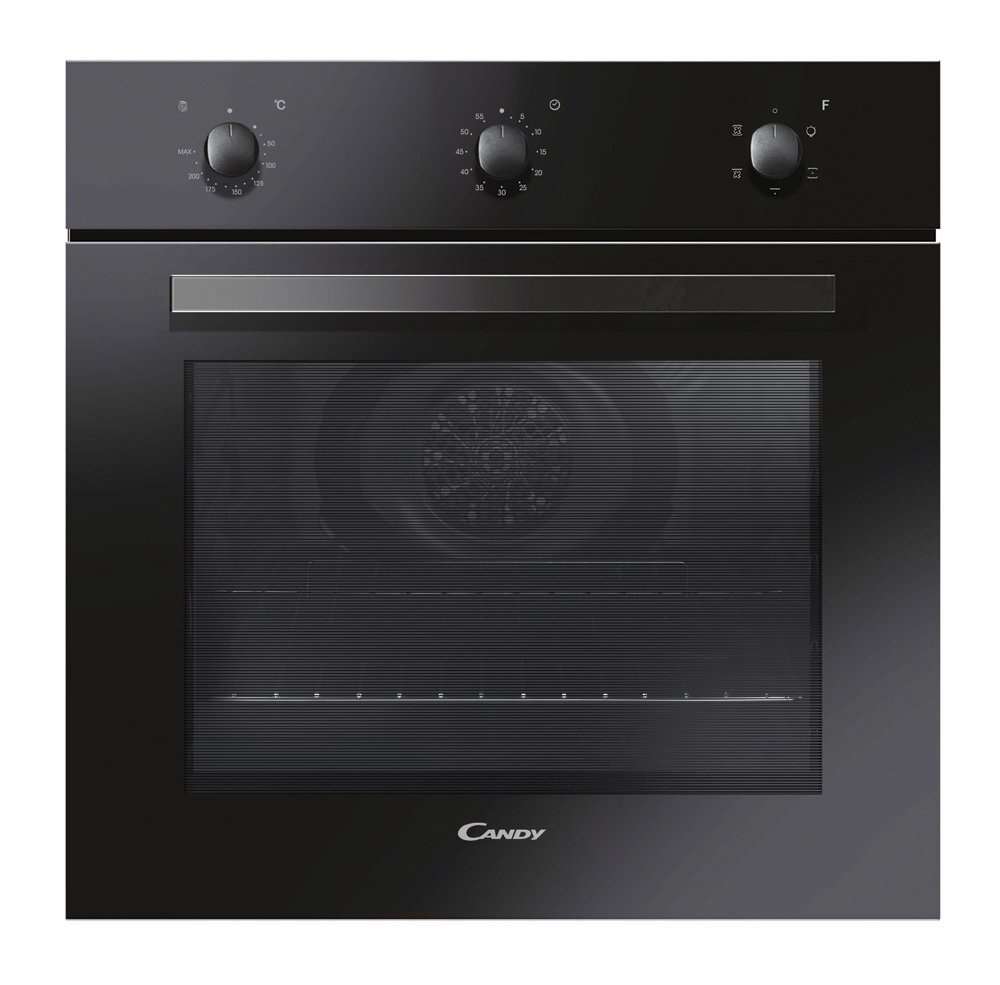 Встраиваемая электрическая духовка CANDY Многофункциональный духовой шкаф 60 см. Дизайн: POP EVO. Цвет: черный. Фронтальная панель - стекло. 5 режимов. Звуковой таймер. Эмаль класса А. Сплошное стекло дверки. 2 стекла. 1 противень 35 мм, 2 решетки.