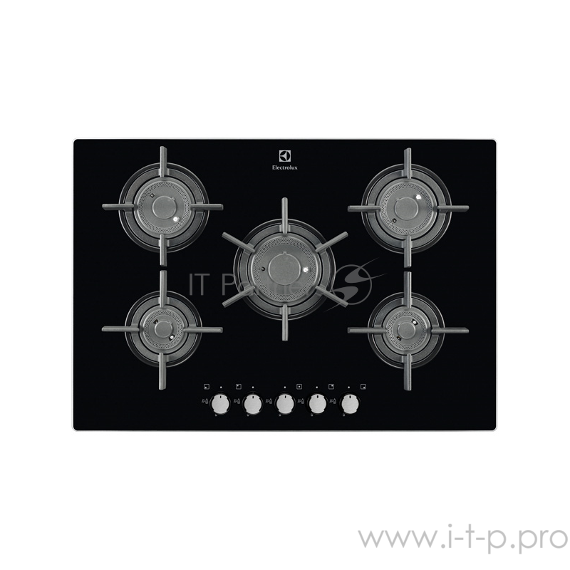 Встраиваемые газовые панели ELECTROLUX/ 74х51, газовая, стеклокерамика, независимая, электроподжиг, газ-контроль, черная