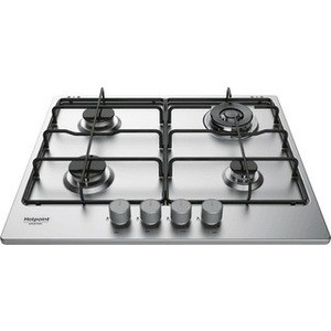 Встраиваемая газовая панель Hotpoint-Ariston THC 642 W/IX/HA EE 4.1x59x51 см, 4 конфорки, газ-контроль, автоподжиг, эмалированные решетки, нерж.сталь