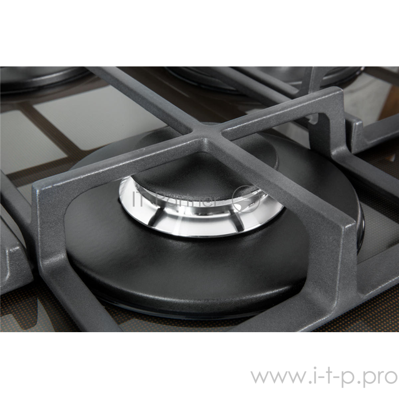 Встраиваемая газовая панель Hotpoint 4.1x59x51 см, Газ на стекле, 4 конфорки газ-контроль, автоподжиг, чугунные решетки, кофе