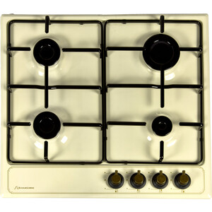Встраиваемые газовые панели 60 см, газовая, независимая, автоподжиг, жиклёры для баллонного газа, бежевый, рустик