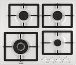 Встраиваемые газовые панели Korting Crystal, 60x51 см, Газовая варочная панель 60 см, 4 высокоэффективные конфорки, WOK- сверхмощная конфорка с тройным рядом пламени, автоматический электроподжиг, газ-контроль каждой конфорки, передние металлические
