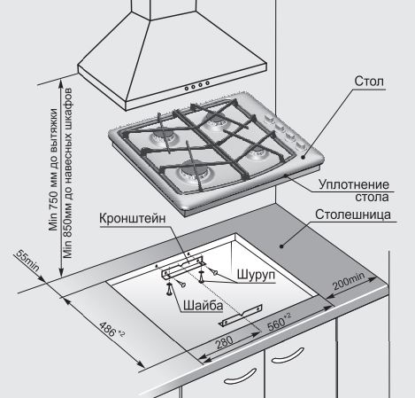 Газовая варочная панель GEFEST СГ СН 1211 К3
