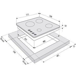 Варочная панель газовая Fornelli PGT 60 ARDORE WH (рисунок с точками)