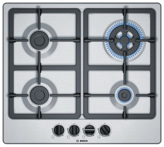 Газовая варочная поверхность Bosch PGH6B5B90R нержавеющая сталь
