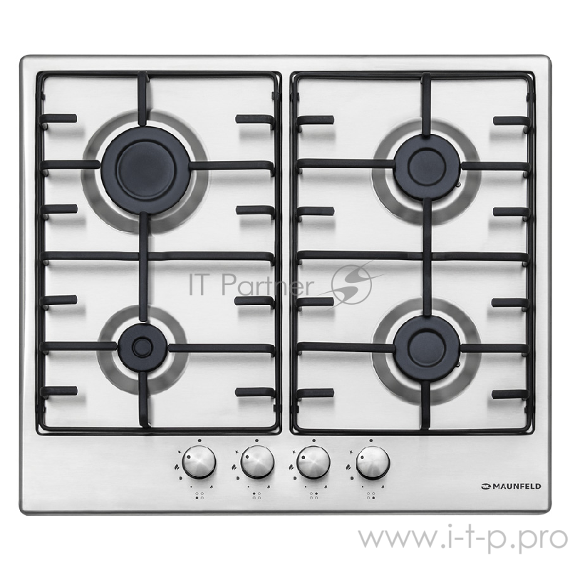 Газовая панель MAUNFELD EGHS.64.3ES/G Газовая панель MAUNFELD EGHS.64.3ES/G/ • Тип: газовая 60см • Тип установки: независимая • Управление: фронтальное, переключатели поворотные • Нагревательный элемент: конфорка, 4шт • Мощность конфорок, Вт: 2600, 1