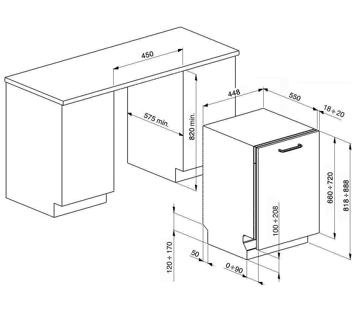 Встраиваемая посудомоечная машина VESTEL 81.5x56.6x55 см. Класс энергопотребления A+/А/А. 5 программ, 12 комплектов, дисплей. Цвет: белый.
