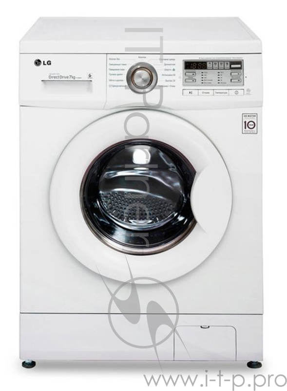 Стиральная машина LG F-10B8QD(загрузка (до 7 кг), электронное (интеллектуальное) управление, класс стирки A, потребления А++ ( 1.19кВтч) 1000 oб/мин, отложенный старт, защита от протечек воды, диагностика Smart Diagnosis. Габариты (ШxГxВ)60x55x85 см)