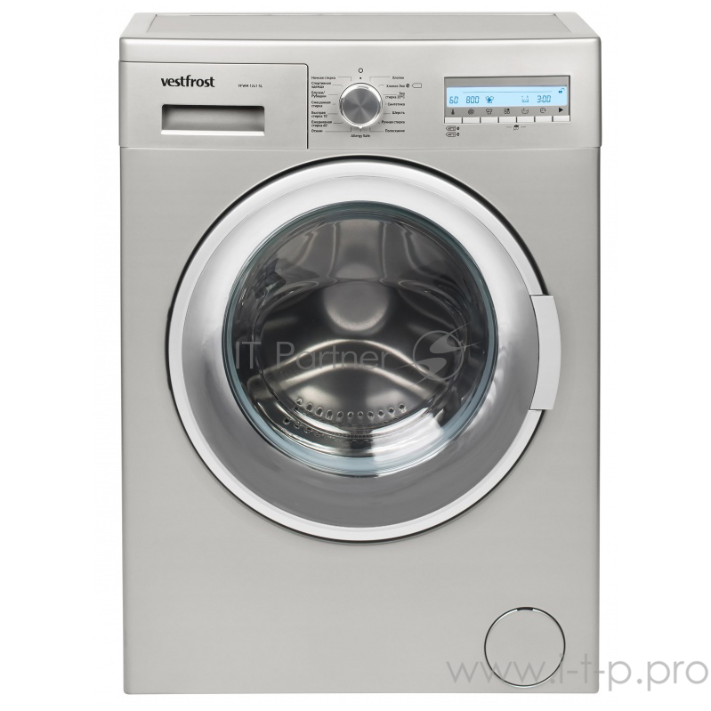 Стиральная машина Vestfrost 84.5x59.7x41.6 см, 15 программ, 1200 об/мин, 6 кг, LCD дисплей, серебристая