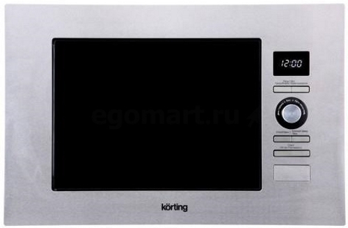 Встраиваемая микроволновая печь Korting KMI 720 X / 38.8х59.4х34.5 см, 20 л, 900 Вт, гриль: 1000 Вт, электронное управление, LED дисплей, 8 автопрограмм, нержавеющая сталь