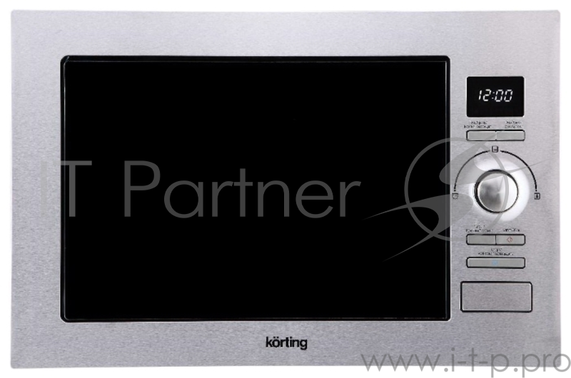 Встраиваемая микроволновая печь Korting 38.8х59.4х47 см, 25 л, 900 Вт, гриль: 1100 Вт, конвекция 2500 Вт, электронное управление, LED дисплей, 10 автопрограмм, нержавеющая сталь