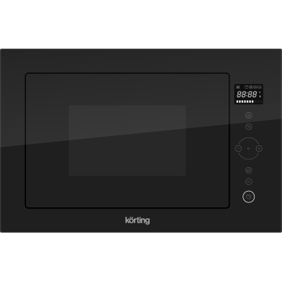 Встраиваемая микроволновая печь Korting KMI 825 TGN / 38.8х59.4х37.4 см, 25 л, 900 Вт, гриль: 1000 Вт, сенсорное управление, LED дисплей, 8 автопрограмм, конвекция, черное стекло