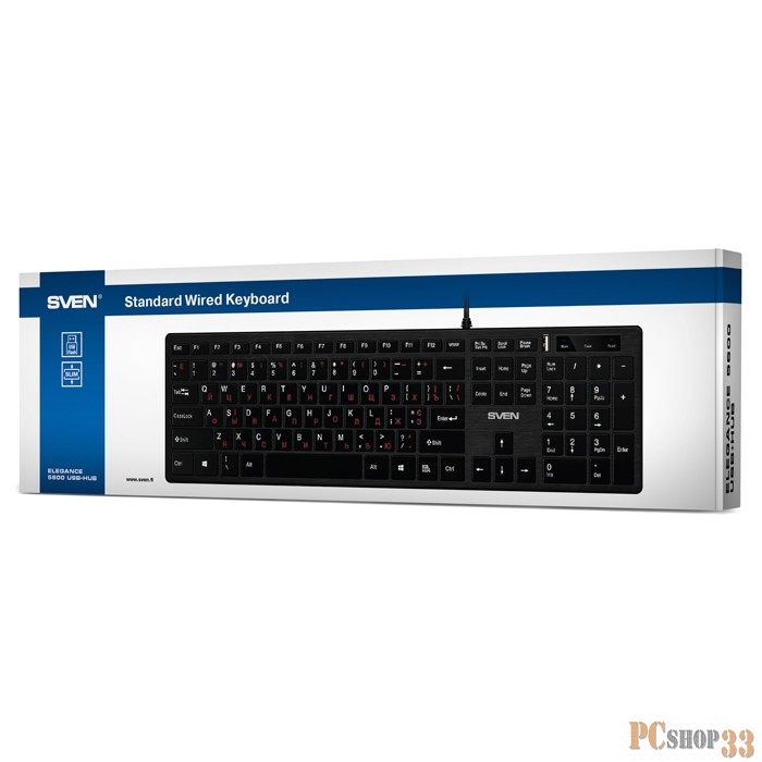 Клавиатура Клавиатура SVEN Elegance 5600 USB+HUB SV-014032