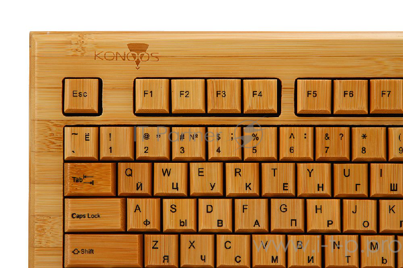 Клавиатура + Мышь беспроводные KONOOS BAMBOOK KBKM-01 Натуральный бамбук, USB