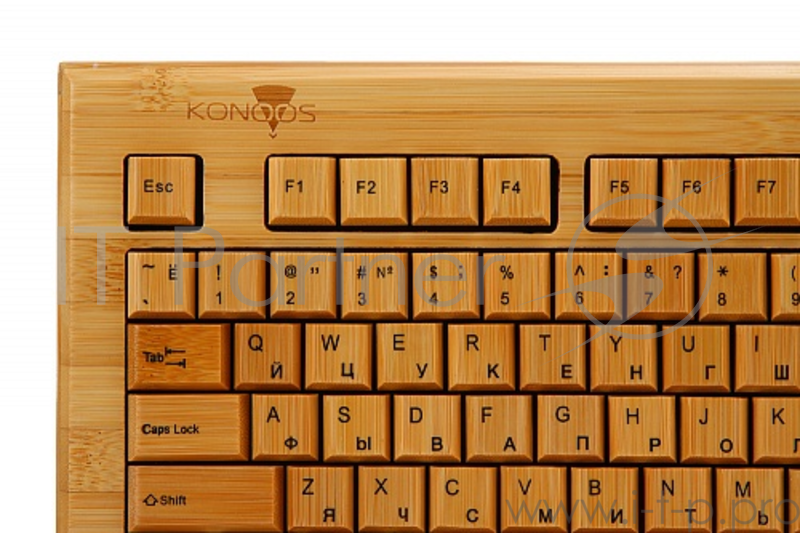 Клавиатура + Мышь беспроводные KONOOS BAMBOOK KBKM-01 Натуральный бамбук, USB