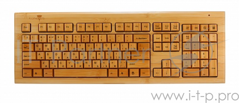 Клавиатура + Мышь беспроводные KONOOS BAMBOOK KBKM-01 Натуральный бамбук, USB