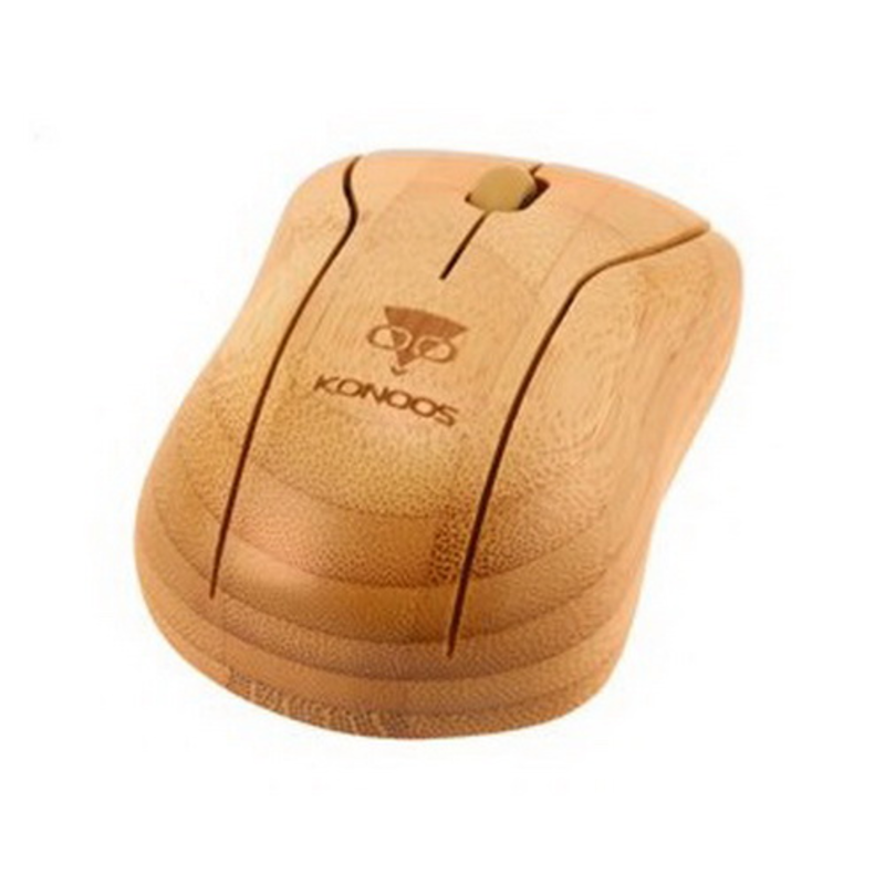 Клавиатура + Мышь беспроводные KONOOS BAMBOOK KBKM-01 Натуральный бамбук, USB