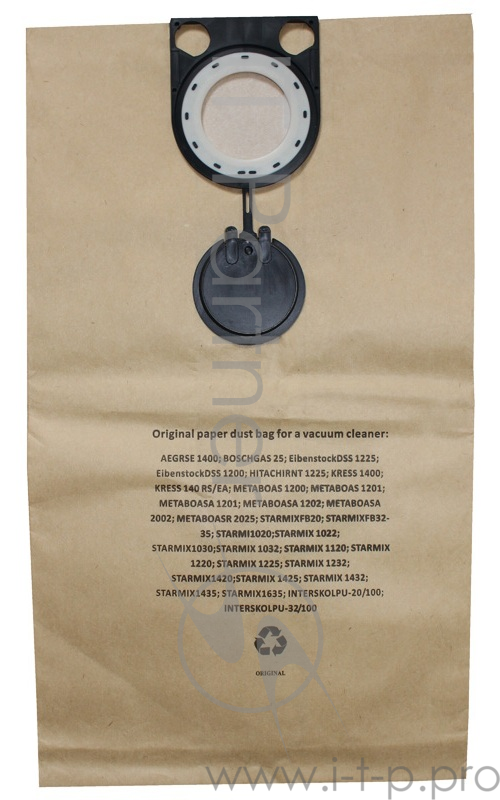Мешок для пылесосов AIR PAPER P-308/5 BOSCH GAS 25 METABO AS1200, ASА1202 для бумаж 5шт.