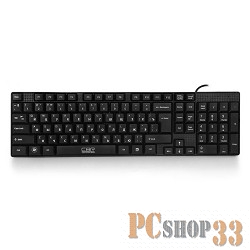 Клавиатура CBR KB 110 Black USB, Клавиатура офисн.,поверхность под карбон, переключение языка 1 кнопкой (софт)