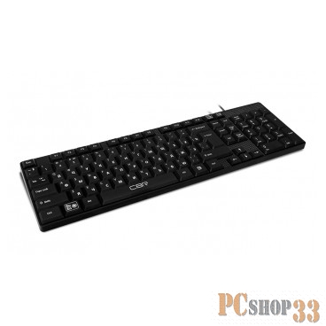 Клавиатура CBR KB 110 Black USB, Клавиатура офисн.,поверхность под карбон, переключение языка 1 кнопкой (софт)
