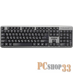 Клавиатуры Exegate EX264086RUS Клавиатура Exegate LY-401, USB, серебристый корпус, 104кл, Enter большой Color box