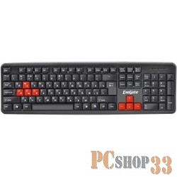 Клавиатуры Exegate EX264080RUS Клавиатура Exegate LY-403, USB, черная, 105кл, Enter большой, 8 красных клавиш Color box