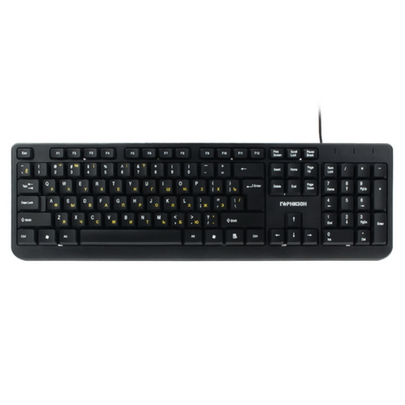 Клавиатуры, мыши Гарнизон Клавиатура GK-115, USB, черный, поверхность- шлифованный алюминий