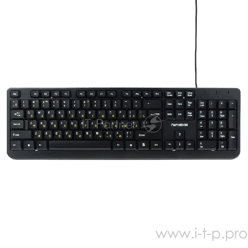 Клавиатуры, мыши Гарнизон Клавиатура GK-115, USB, черный, поверхность- шлифованный алюминий