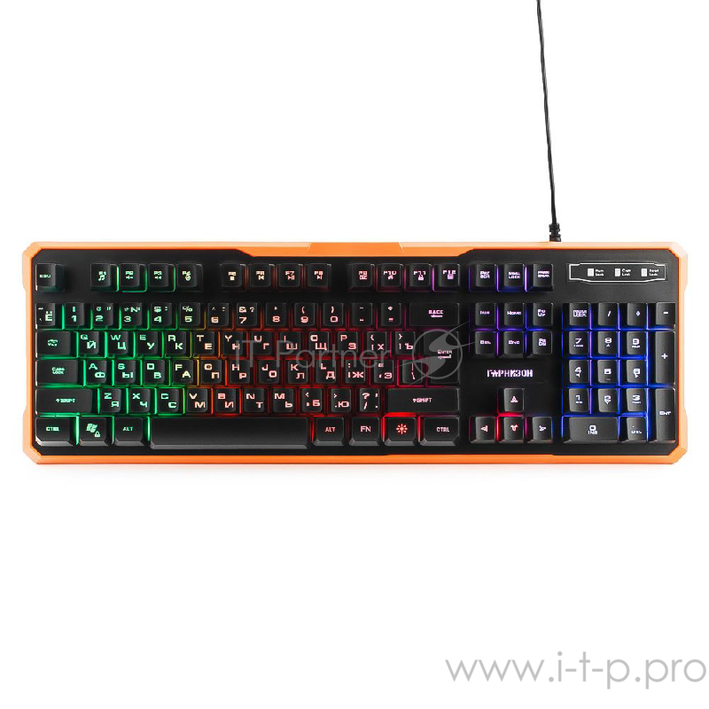 Клавиатуры, мыши Гарнизон Клавиатура игровая GK-320G черный USB, подсветка, код Survarium, антифантомные клавиш