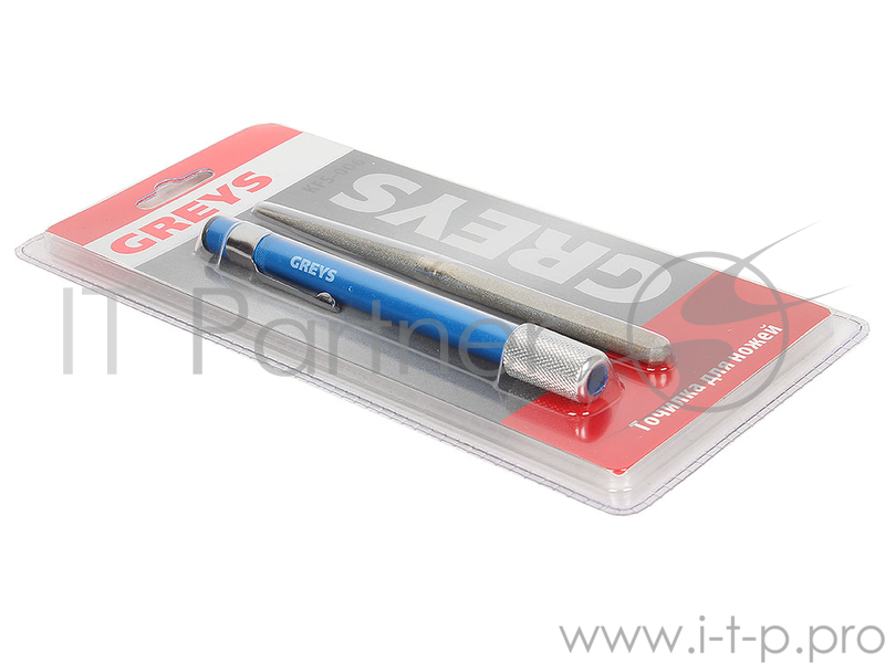 Ножеточка Greys KFS-006 (мини, Длина: 125 мм. Диаметр: 10 мм. Материал корпуса: пластик, нержавеющая сталь, алюминий. Покрытие шлифовальной конструкц