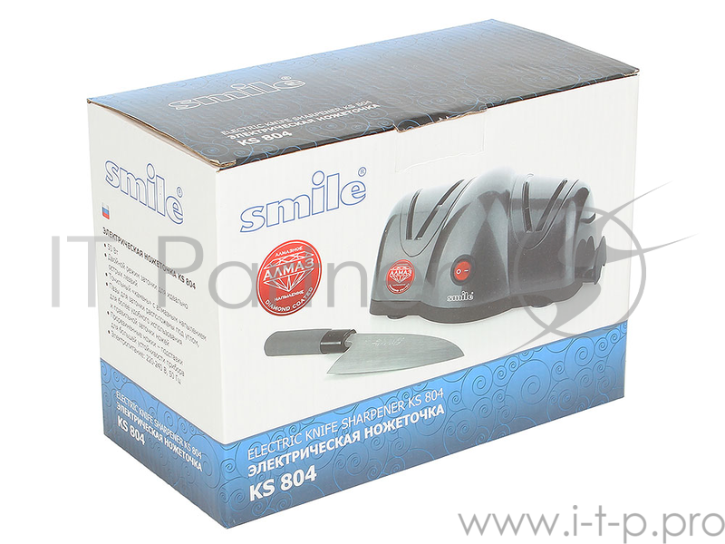 Ножеточка SMILE KS 804 мощность 25 Вт. Двойной режим заточки для идеально острых лезвий Точильный «камень»с алмазным покрытием
