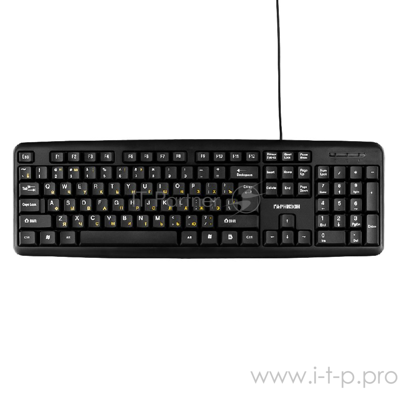 Клавиатуры, мыши Гарнизон Клавиатура GK-100, USB, черный